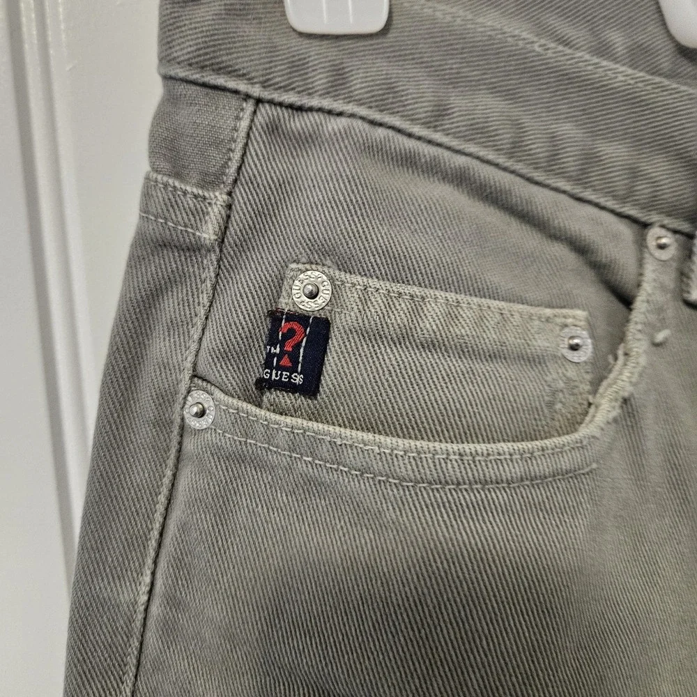 Vintage Guess Straight Fit Jeans Made In USA 1990s Size 33 X 30 Green Streetwear